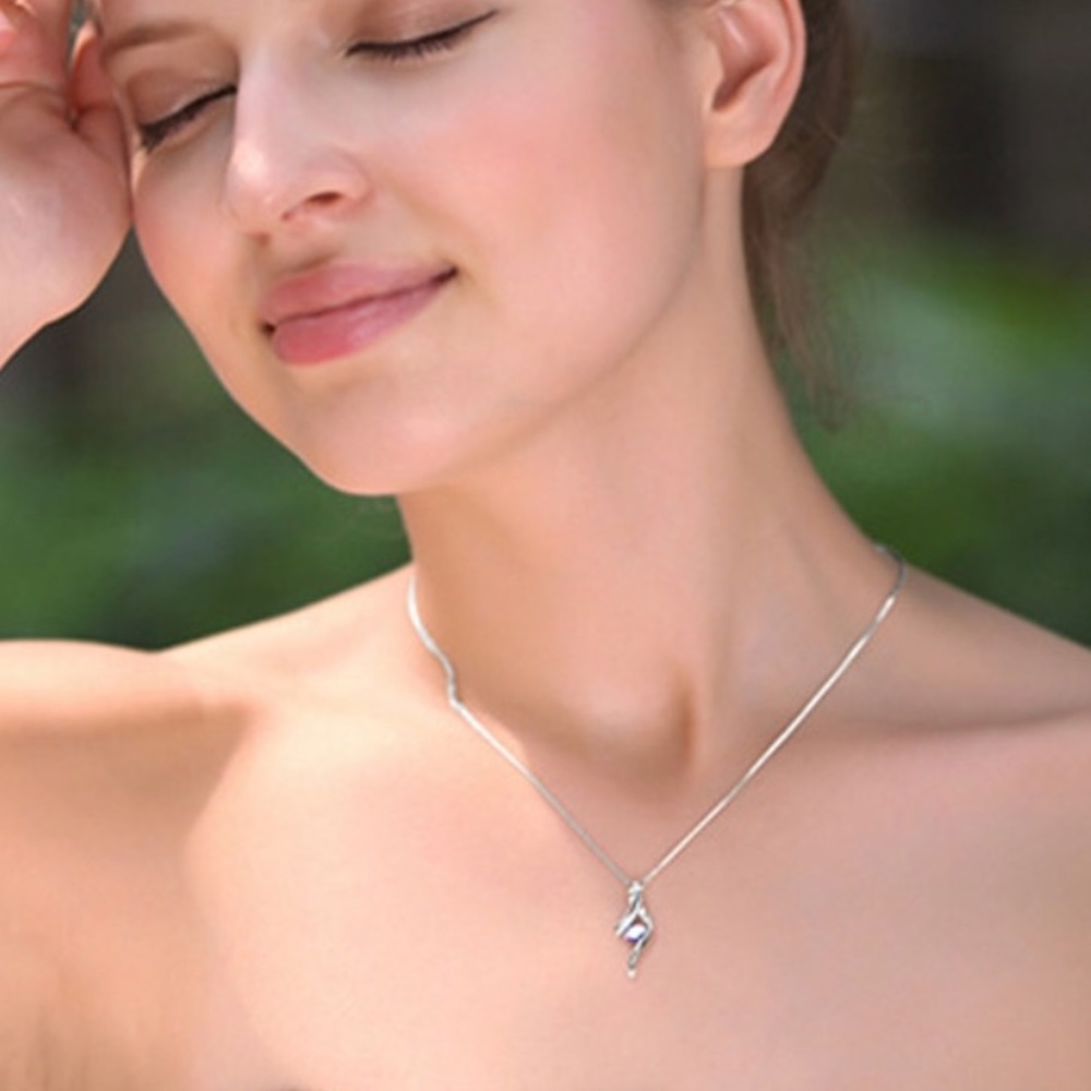 Sterling silver Pendant with CZ with necklace - Picture 3 of 5